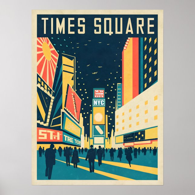 NYC with Stunning Times Square Poster (Front)