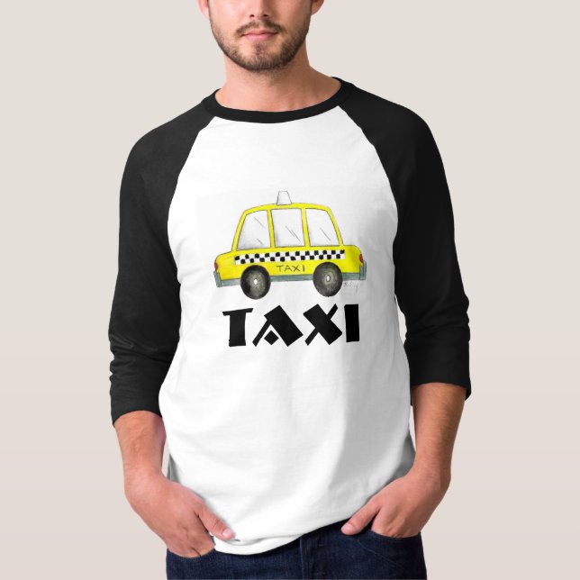 NYC Yellow Chequered Taxi Cab New York City Car T-Shirt (Front)