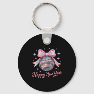 Nye Disco Ball Luxury Golden Happy New Year  Key Ring