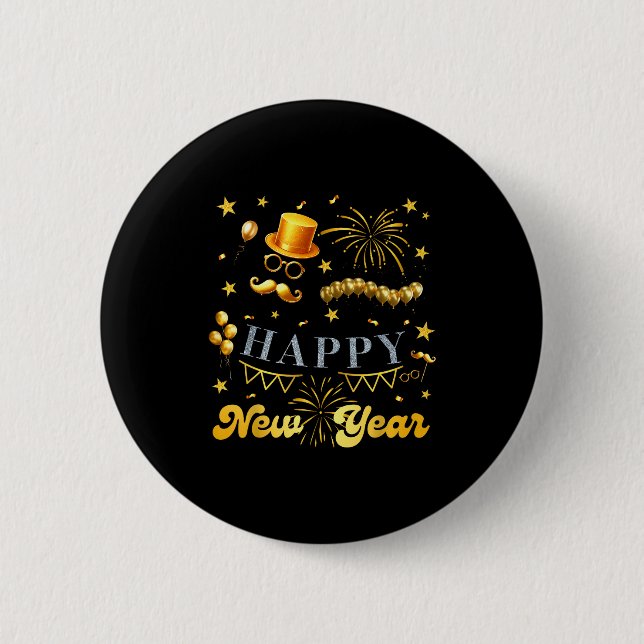 Nye Party Crew Balloon Fireworks Family Reunion Co 6 Cm Round Badge (Front)