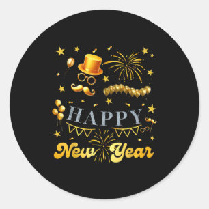 Nye Party Crew Balloon Fireworks Family Reunion Co Classic Round Sticker