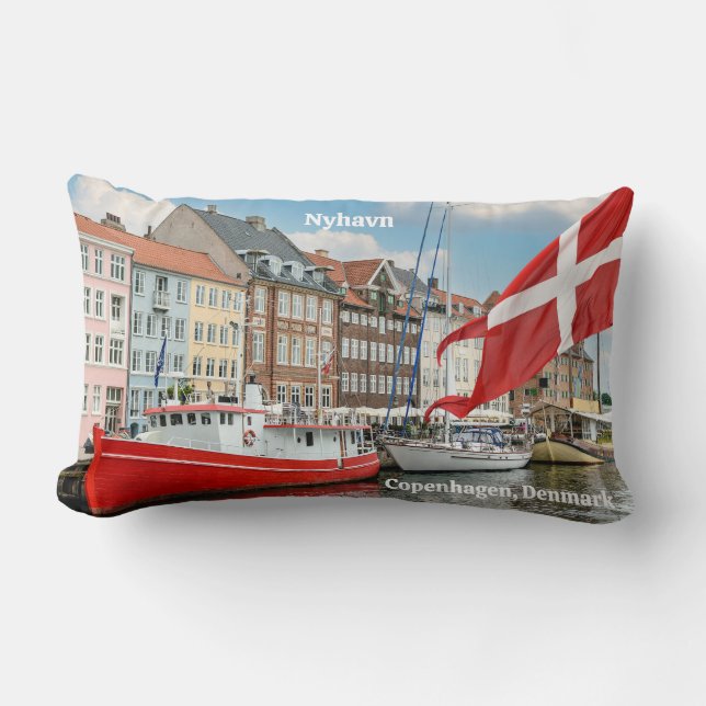 Nyhavn Copenhagen Denmark Lumbar Cushion (Front)