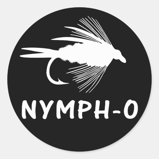 Nymph-O funny fly fishing lure Classic Round Sticker (Front)