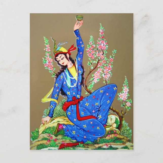 Nymph with drinking cup postcard (Front)