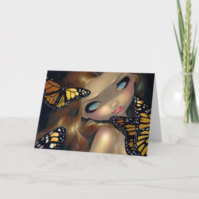 "Nymph with Monarchs" Greeting Card (Front)