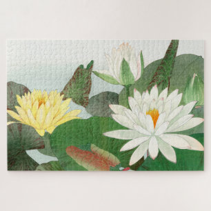 Nymphaea lotus, Japanese woodblock print, 1917 Jigsaw Puzzle
