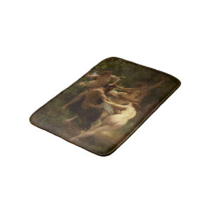 Nymphs and Satyr by William-Adolphe Bouguereau Bath Mat