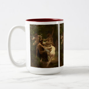Nymphs and Satyr by William-Adolphe Bouguereau Two-Tone Coffee Mug