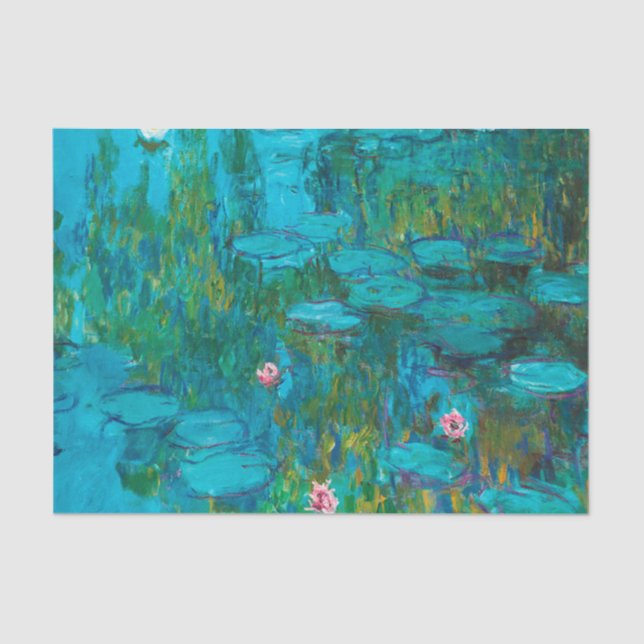 Nymphs by Monet,impressionist genuine painting Tissue Paper (Front)
