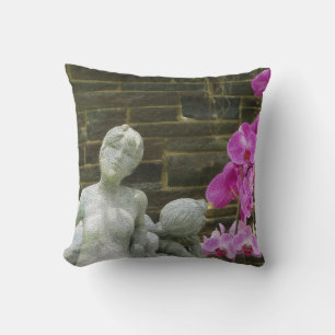 Nymphs & Orchids Throw Pillow