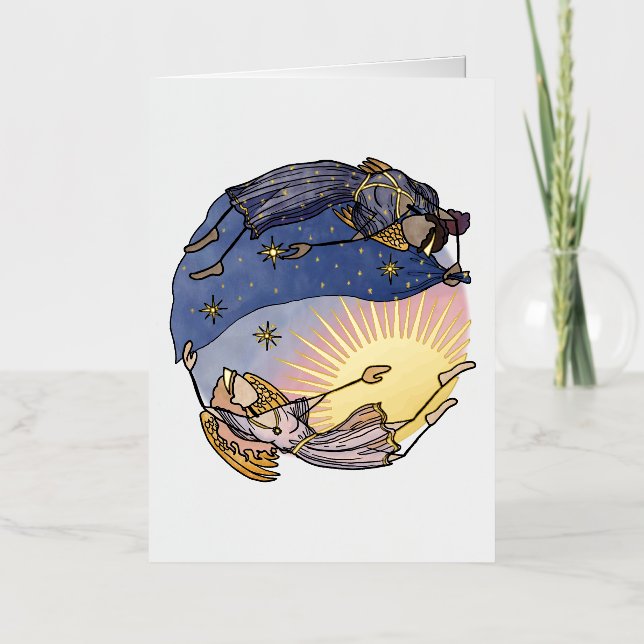 Nyx and Hespera Folded Foil Greeting Card (Front)