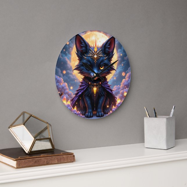 Nyx – Guardian of the Moonlight.  Large Clock (Office)