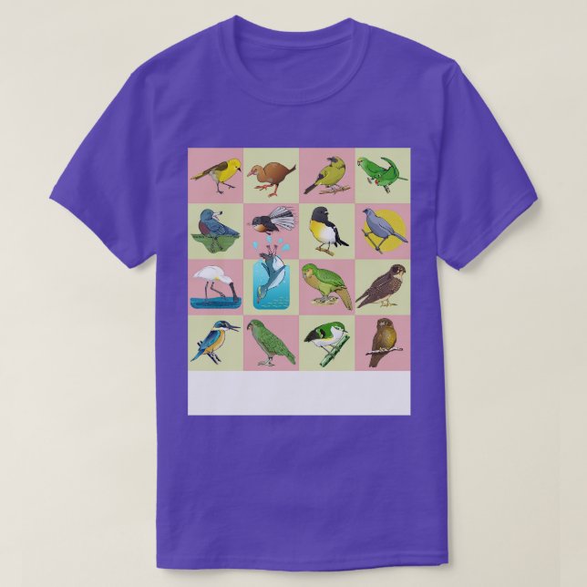NZ BIRD PATTERN T-Shirt (Design Front)