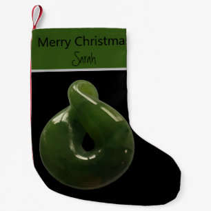 NZ Christmas Greenstone Pounamu Twist Ornament Sm Small Christmas Stocking