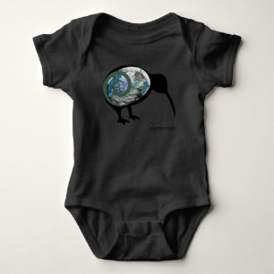 NZ KIWI BIRD PAUA SHELL FERN KORU NEW ZEALAND KID BABY BODYSUIT