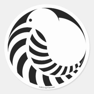 NZ Kiwi / Silver Fern Emblem Classic Round Sticker