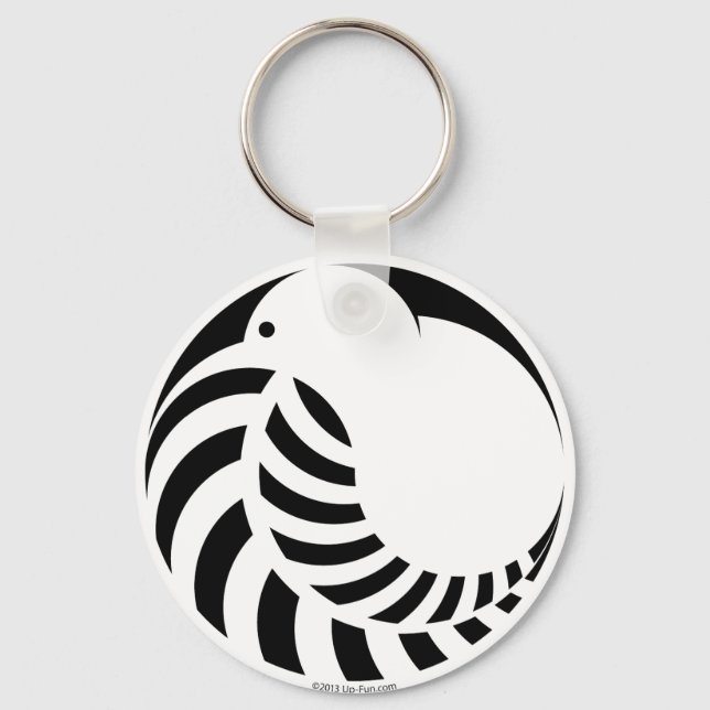 NZ Kiwi / Silver Fern Key Ring (Front)