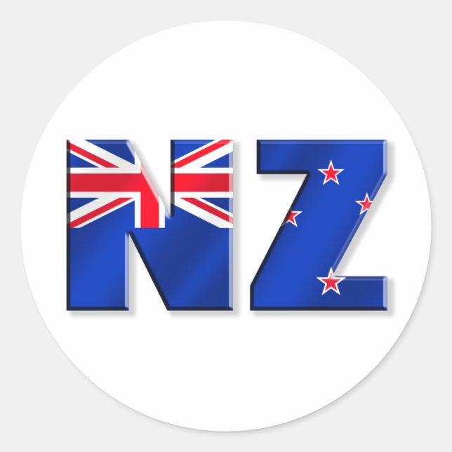 NZ logo flag of New Zealand Classic Round Sticker (Front)
