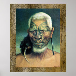 NZ Maori Chieftain Tukukino by Gottfried Lindauer Poster