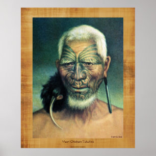 NZ Maori Chieftain Tukukino by Gottfried Lindauer Poster