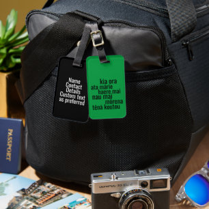 NZ MĀORI LANGUAGE NEW ZEALAND KIWI CUSTOMIZABLE LUGGAGE TAG