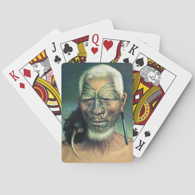 NZ Maori Leader Chief Historic Art Playing Cards (Back)