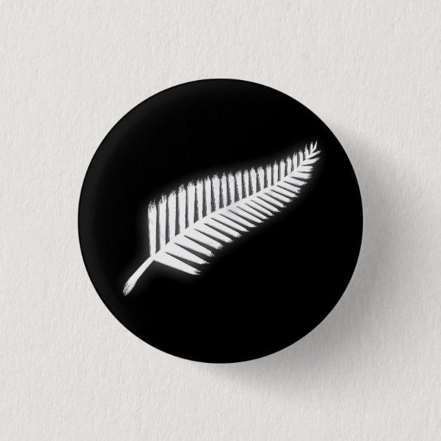 NZ Silver Fern National Emblem Patriotic Button (Front)