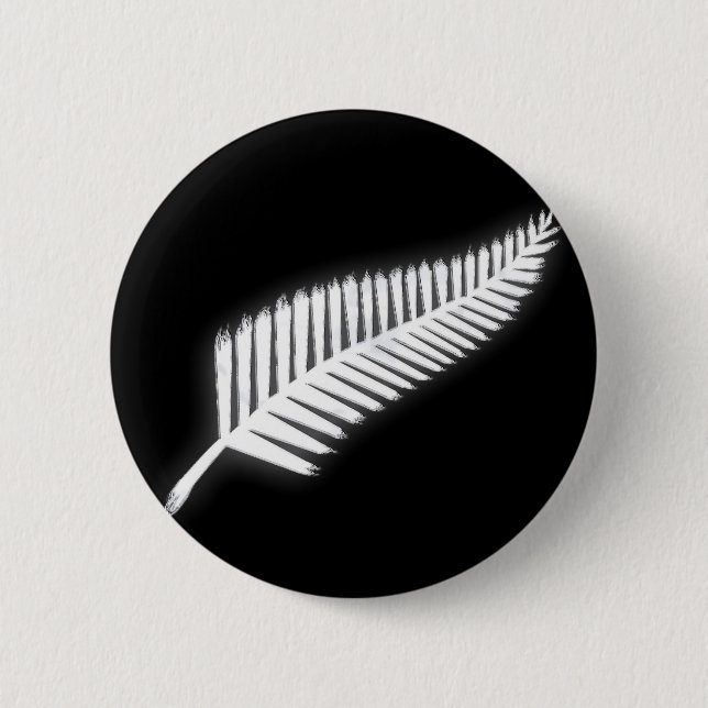 NZ Silver Fern National Emblem Patriotic Button (Front)