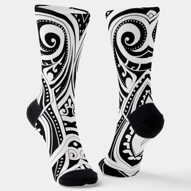 NZKULTURE socks unique Māori design  (Angled)