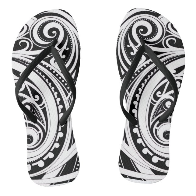 NZKULTURE unique Māori design  Thongs (Footbed)