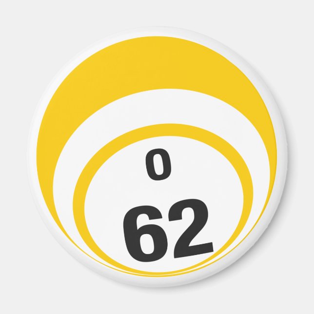 O 62 bingo ball fridge magnet (Front)