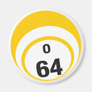 O 64 bingo ball fridge magnet