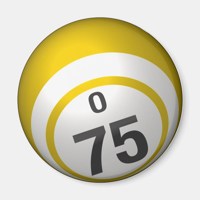 O 75 bingo ball magnet (Front)