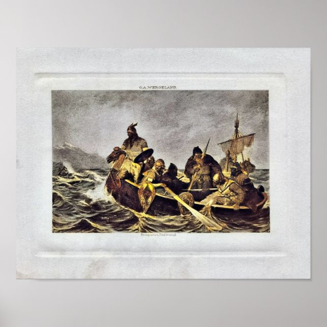 O A Wergeland, Vikings, Leif Ericson Poster (Front)