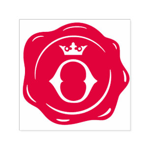 O - Antique Wax Seal Gothic Crown Initial Letter Self-inking Stamp