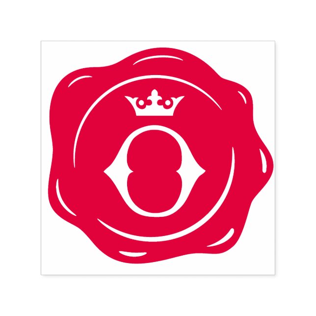 O - Antique Wax Seal Gothic Crown Initial Letter Self-inking Stamp (Design)