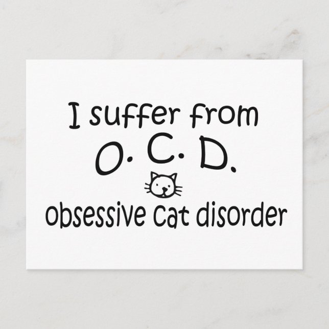 O.C.D. Obsessive Cat Disorder Postcard (Front)