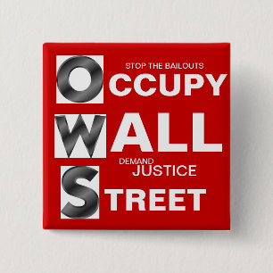 O CCUPY W ALL S TREET 15 CM SQUARE BADGE