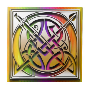 O Celtic Rainbow Custom Monogram Tile