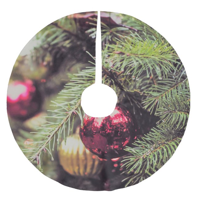 O Christmas Tree Brushed Polyester Tree Skirt (Front)