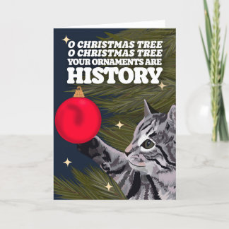 O Christmas Tree Cat Holiday Card