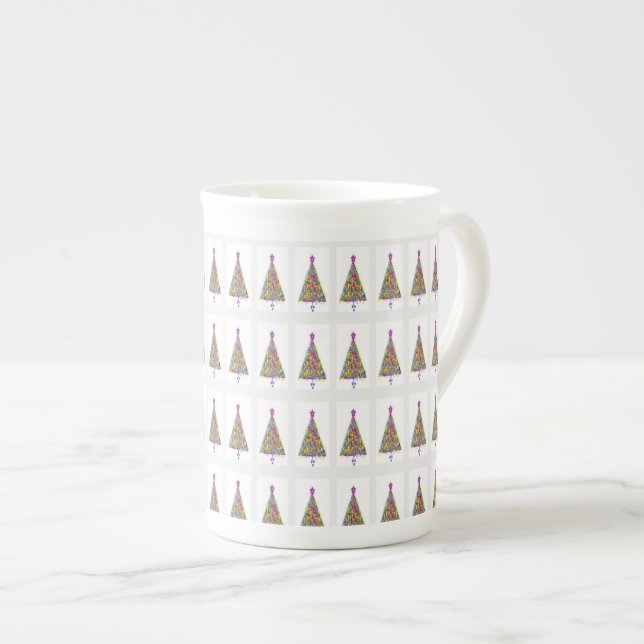 O Christmas Tree Holiday  Bone China Mug (Front Right)