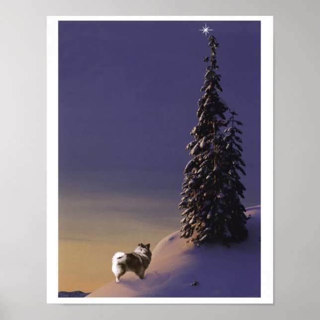 "O Christmas Tree" Keeshond poster (Front)
