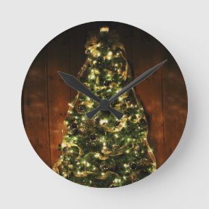 O Christmas Tree Round Clock