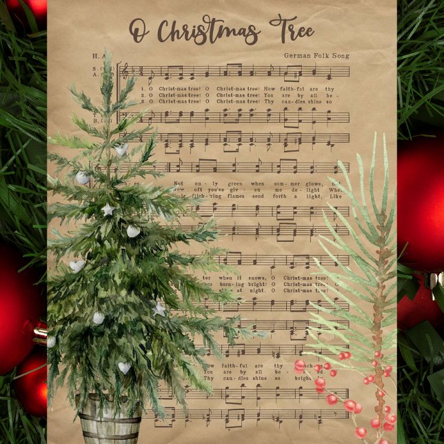 O Christmas Tree Sheet Music Tissue Paper (Creator Uploaded)