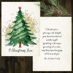 O Christmas Tree Vintage  Holiday Card<br><div class="desc">Whether you're sending warm wishes to family,  friends,  or colleagues,  this personalised vintage Christmas card with a watercolor Christmas tree is the perfect choice. It's a heartfelt way to share the magic of the season and create a lasting impression.</div>