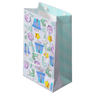 O Christmas Whimsey Folk Art Small Gift Bag