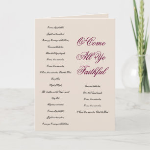 O Come All Ye Faithful Christmas Card