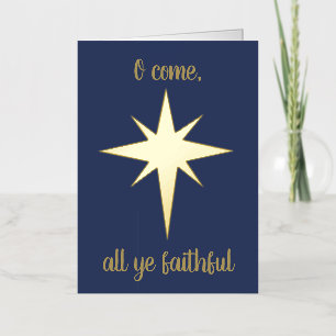 "O come, all ye faithful" Christmas Foil Holiday Card