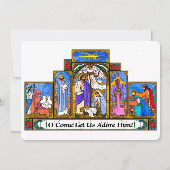 O come let us adore him holiday card (Front)